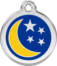 Red Dingo Moon & Stars Personalised Enamel Pet ID Tag 1