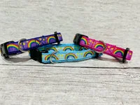 Rainbows & Stars Print Puppy/Small Dog Collar 1