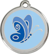 Personalised Red Dingo Butterfly Enamel Pet ID Tag 2