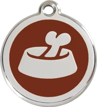 Red Dingo Enamel Bone in Bowl Personalised Pet ID Tag 5