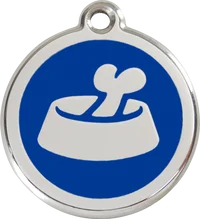 Red Dingo Enamel Bone in Bowl Personalised Pet ID Tag 2