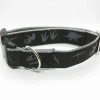 Grey Jurassic Dinosaur Skeleton Bones Dog Collar 2
