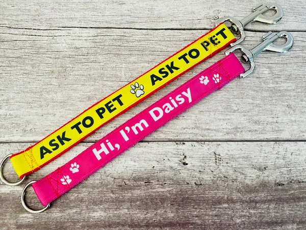 Personalised Short Extension Lead Short Extension Dog Lead