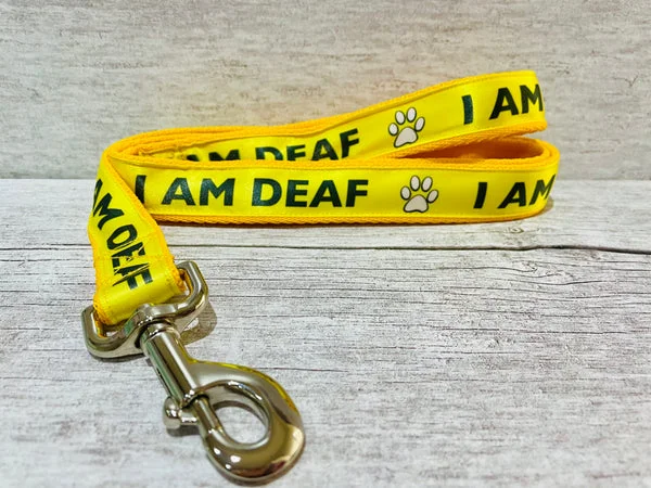 I am Deaf Lead with Paw Print Alert