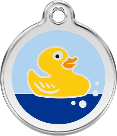 Personalised Rubber Duck Enamel Pet ID Tag by Red Dingo