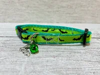 Bright Colourful Bats Halloween Scary Cat Collar 6