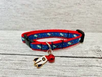 Rocket Space Ribbon Cat Collar 2
