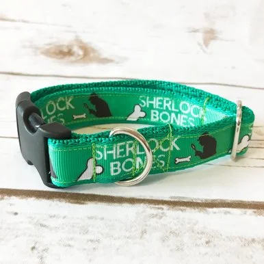 Sherlock Bones Dog Collar