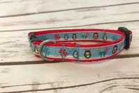 Christmas Penguin Candy Cane Cat Collar - Handmade in the UK 3