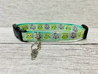 Green Owl Dog Collar 1