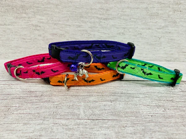 Bright colourful Bats Halloween Scary Puppy/Small Dog Collar