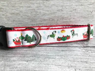 Dalmatian Christmas Themed Dog Collar