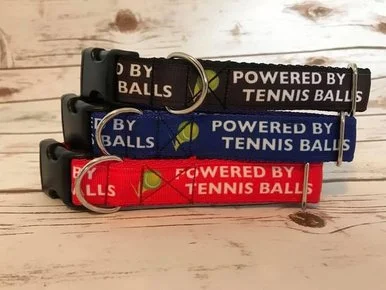 Powered by Tennis Balls Dog Collar