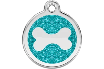 Red Dingo Personalised Glitter Enamel Bone Pet ID Tag