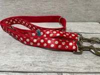 Red with White Spots Dots Ribbon Lead 4