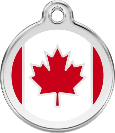 Red Dingo Enamel Canadian Flag Pet ID Tag
