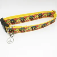 Peace Hippy Style Dog Collar - Handmade in the UK 2