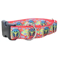 Peace Hippy Style Dog Collar - Handmade in the UK 1