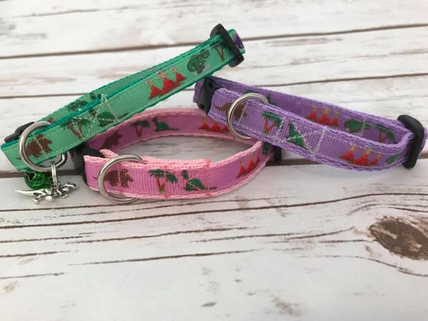 Dinosaur T-Rex Jurassic Puppy & Small Dog Collar - Handmade in the UK