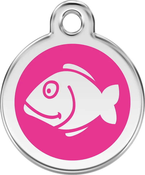 Red Dingo Fish Enamel Pet ID Tag - Personalised