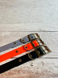 Grey Biothane Waterproof Dog Collar 3