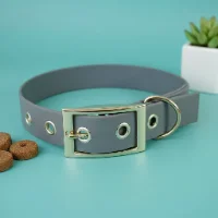 Grey Biothane Waterproof Dog Collar 1
