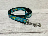 Teal Dachshund Jumper Ribbon Lead 1