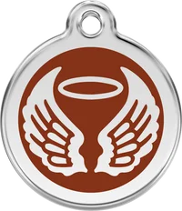 Red Dingo Angel Wings Personalised Enamel Pet ID Tag 2