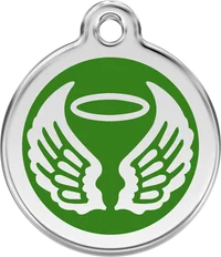 Red Dingo Angel Wings Personalised Enamel Pet ID Tag 3