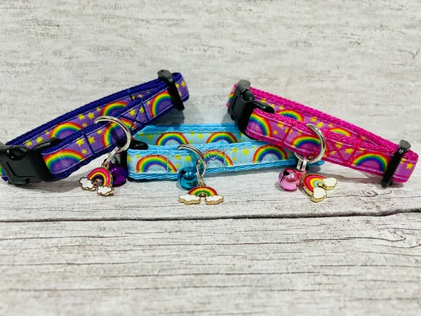 Rainbow & Stars Print Cat Collar