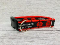 Black Poppies Personalised Dog Collar - Custom Print 1