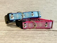 Blue Snowman Snowflake Themed Dog Collar 2