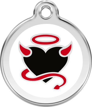 Red Dingo Enamel Devil Pet ID Tag - Personalised