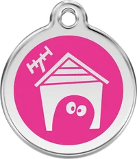 Red Dingo Dog House Enamel Pet ID Tag 1