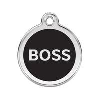 Personalised Red Dingo Enamel Boss Pet ID Tag 1