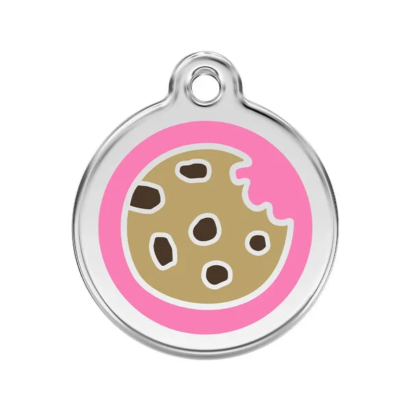 Personalised Red Dingo Cookie Enamel Pet ID Tag
