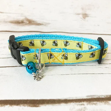 Manchester Worker Bee Cat Collar - Handmade in the UK