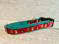 Red Christmas Themed Snowman Penguin Xmas Tree Dog Lead 3