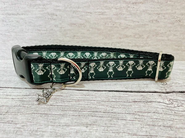 Skeletons Black Halloween Dog Collar