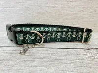Skeletons Black Halloween Dog Collar 1