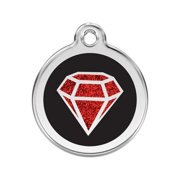 Personalised Red Dingo Enamel Ruby Pet ID Tag