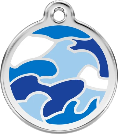 Personalised Red Dingo Enamel Camouflage Pet ID Tag