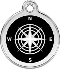 Red Dingo Enamel Compass Personalised Dog ID Tag 1