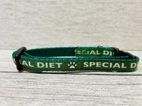 Special Diet - Do Not Feed Ribbon Medical Alert Cat Collar 7