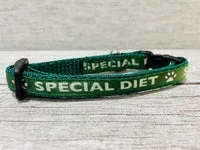 Special Diet - Do Not Feed Ribbon Medical Alert Cat Collar 9