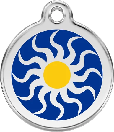 Red Dingo Tribal Sun Enamel Pet ID Tag
