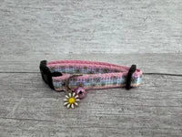 Pastel Checker Daisy Cat Collar 2