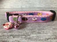 Pink Doughnuts and Sweet Treats Cat Collar - Handmade in the UK 4