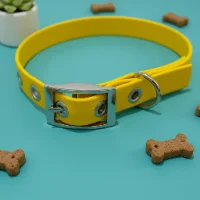 Yellow Biothane Waterproof Dog Collar 1
