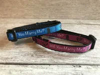 Blue Marriage Wedding Puppy Collar Will you Marry Me? 2